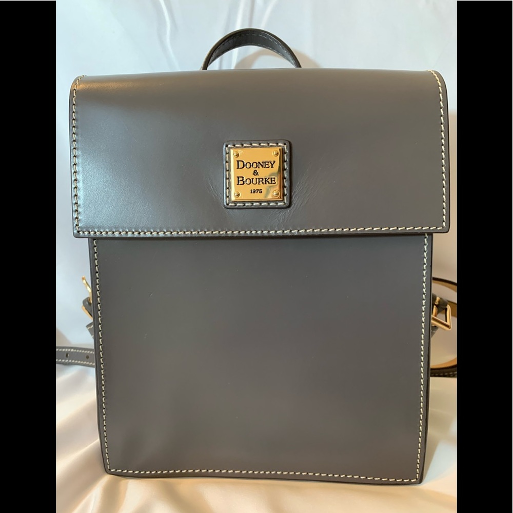 Dooney & Bourke Grey Structured Leather Backpack